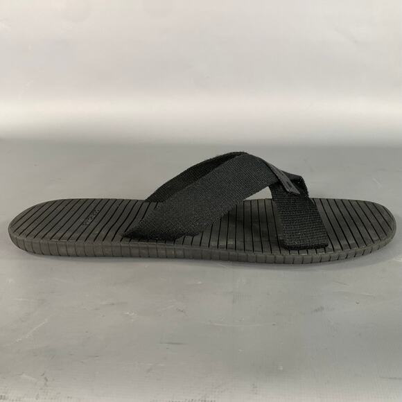DIOR HOMME Size 10 Black Mixed Fabrics Rubber Canvas Straps Sandals main image 7